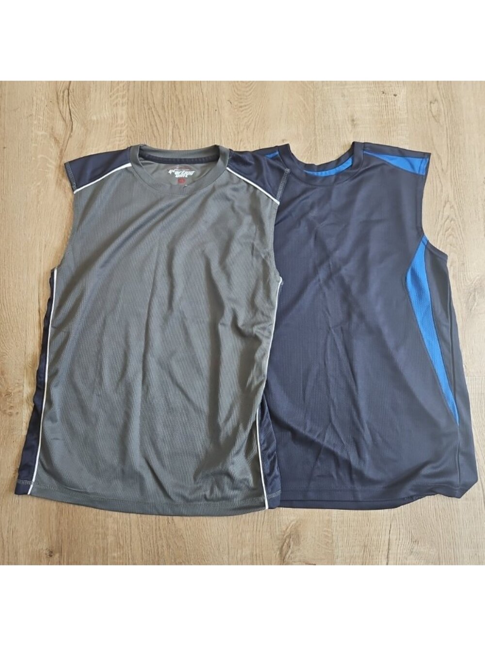 Lot of 2 Starting Point Tank Tops, Athletic 100% Polyester, Youth XL, Gray/Black